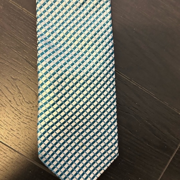Mexx Other - Mexx Men’s Tie | Teal & White Geometric Pattern | Classic Silk Look
